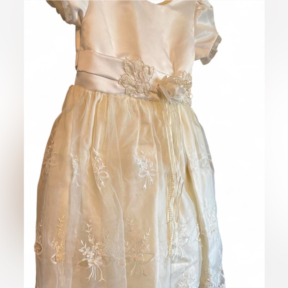 Elegant Kids Girls‎ Cream Lace Flower Girl Party Dress - Picture 2 of 7